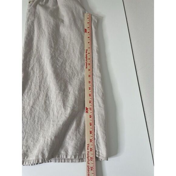 Rewash brand Size M Linen Wide Leg Capri Sailor Button Pants Raw Waist Y2K - Picture 8 of 9